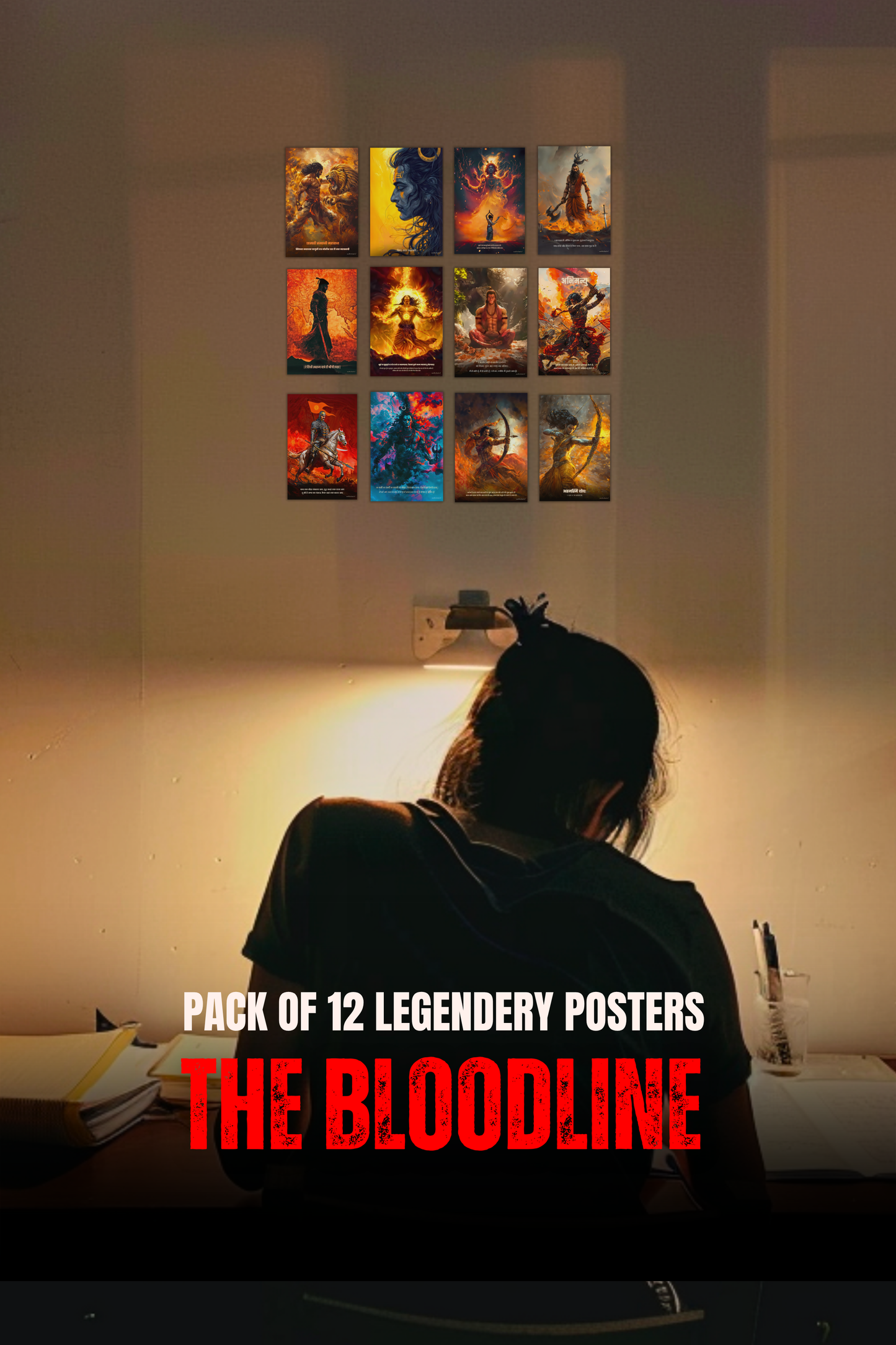 The 'BLOODLINE' 12 Small Posters Combo + Free Wall Friendly Glue Dots + 2 Surprise Sticker