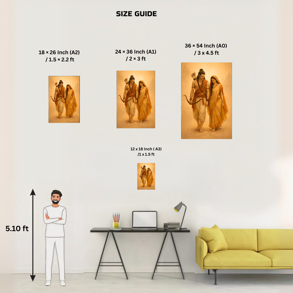 Ram Sita Wall Poster – Vanvas, view 10 | Bharatvarsh Arts