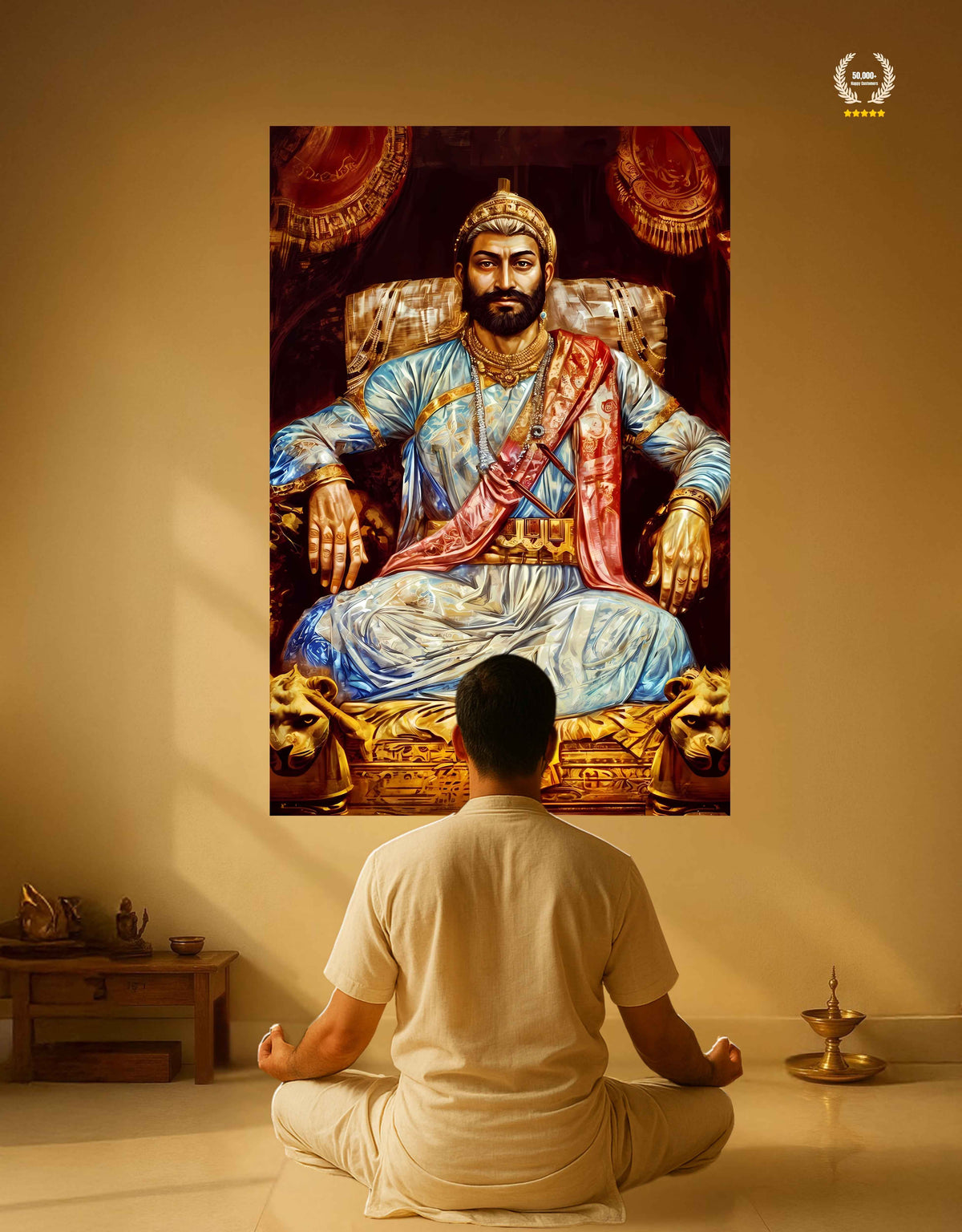Chhatrapati Shivaji Maharaj Large Wall Poster – King | Bharatvarsh Arts