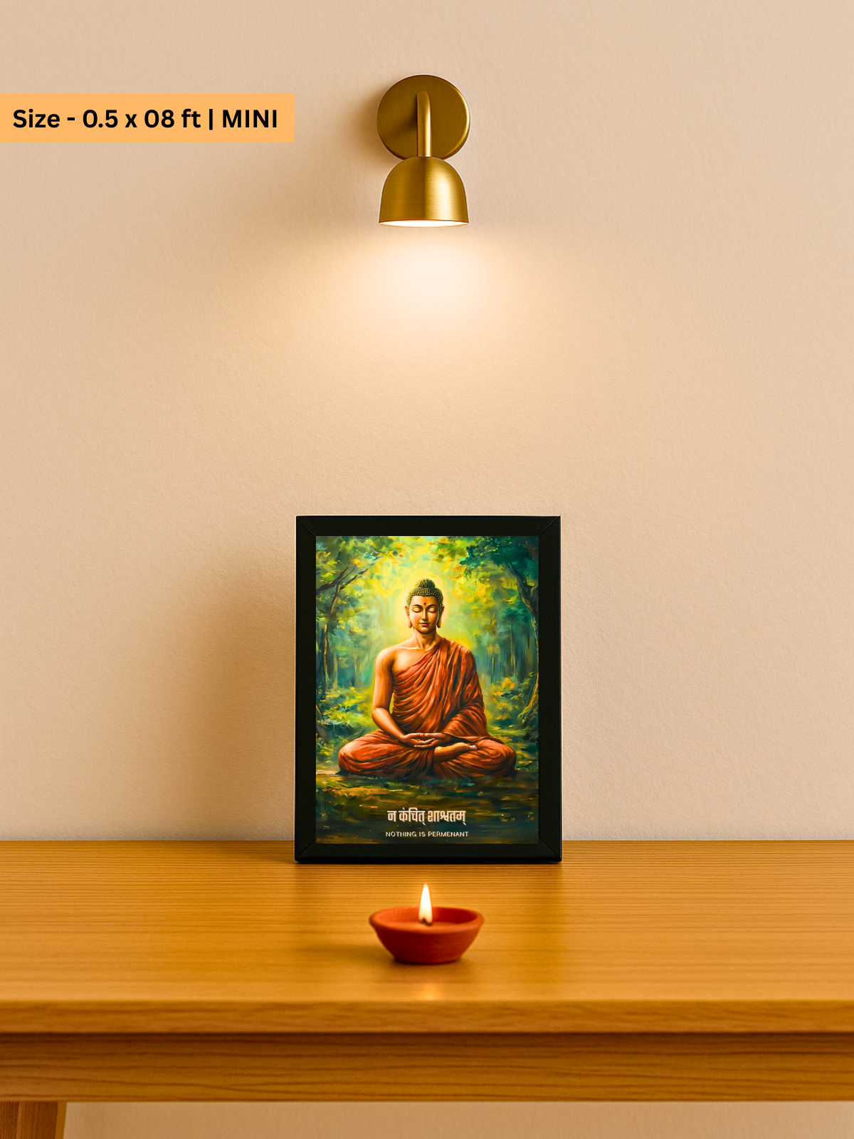 The "न कंचित् शाश्वतम्" Gautam Buddha Wall Frame | Premium Quality - Bharatvarsh Arts--Wall Poster Sets - Buy Indian Spiritual, Mythology, Gods, Warrior Wall Art - For Living Room, Decor