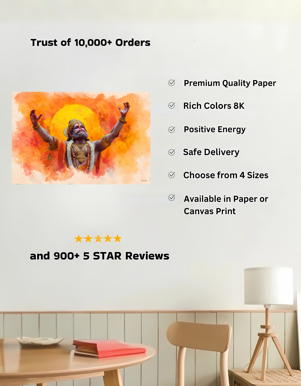 Lord Hanuman Large Wall Poster – Dada, view 2 | Bharatvarsh Arts