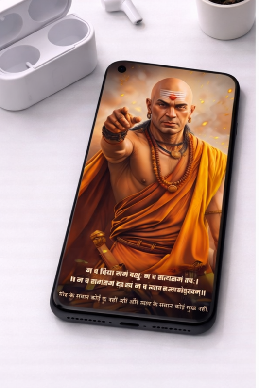 The "न च त्यागसमं सुखम्" Chanakya Powerful Mobile Skin | Premium UV Print | Matte Finish