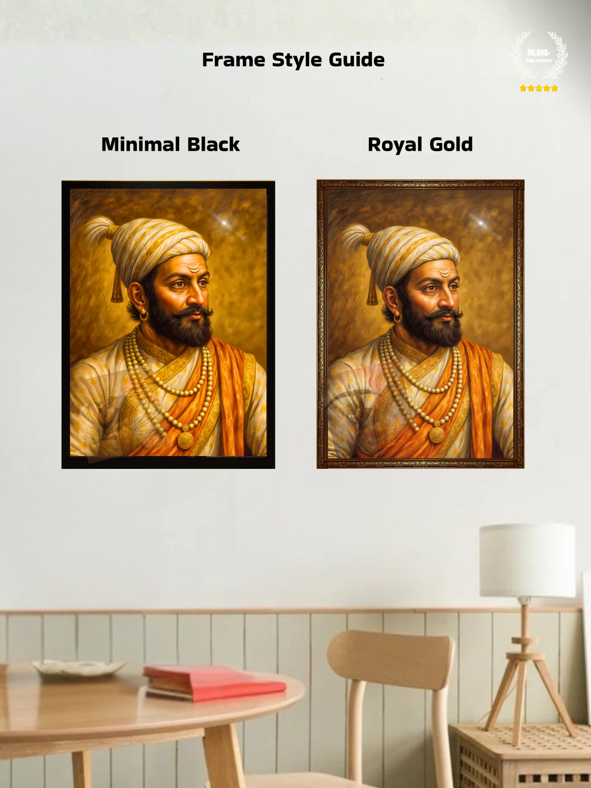 Chhatrapati Shivaji Maharaj Wall Frame – view 2 | Bharatvarsh Arts