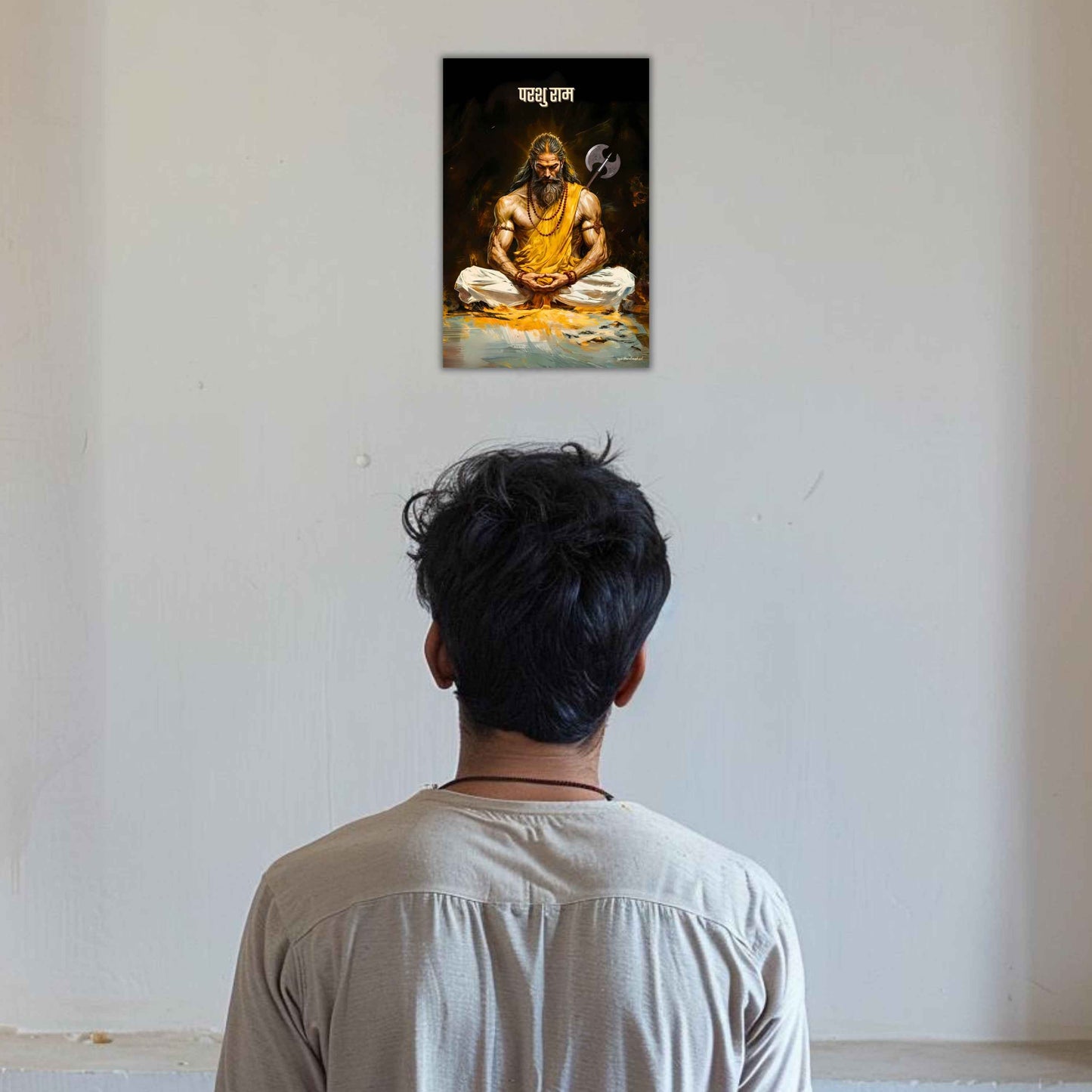 The Parshuram Meditation Poster | 8K | Premium Glossy - Bharatvarsh Arts--Wall Poster Sets - Buy Indian Spiritual, Mythology, Gods, Warrior Wall Art - For Living Room, Decor