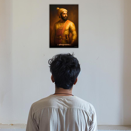 The 'क्षत्रियकुलावतंस' Chatrapati Shivaji Maharaj Portrait Wall Poster | 8K Glossy