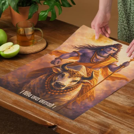 The 'शिव सदा सहायतें' Lord Shiva and Nandi Poster | 8K | Premium Glossy