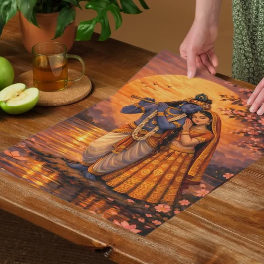 The Young Radha Krishna Anime style Poster | 8K | Premium Glossy