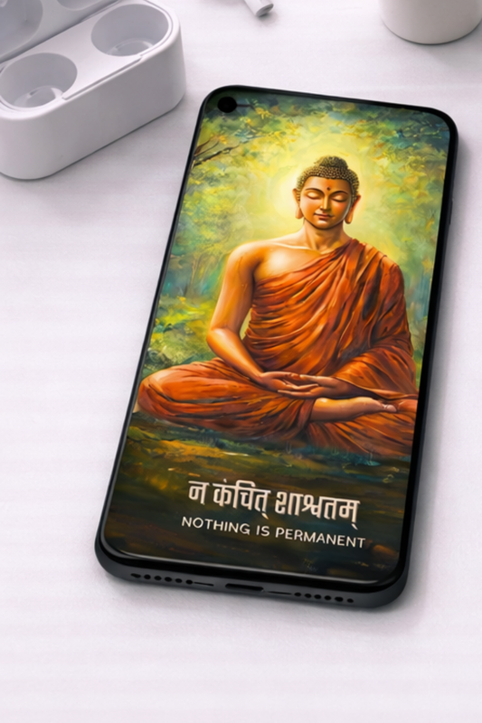 The "न कंचित् शाश्वतम्" Gautam Buddha Mobile Skin | Premium UV Print | Matte Finish