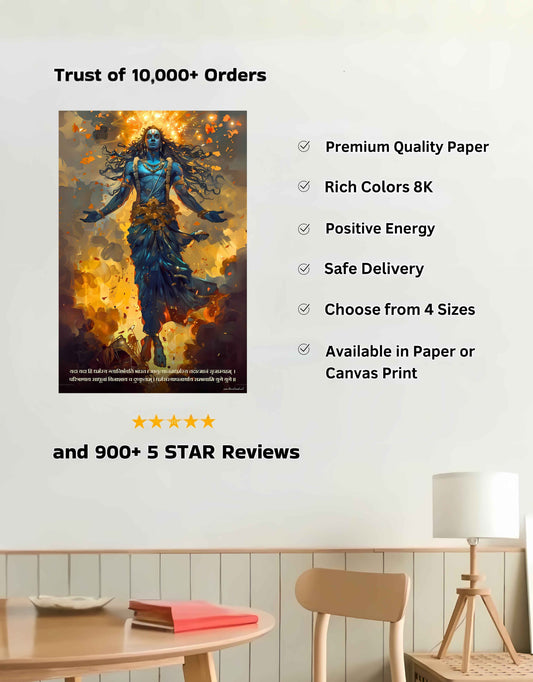 The "यदा यदा हि धर्मस्य" Krishna Bhagwan Large Poster | 8K | Premium Glossy