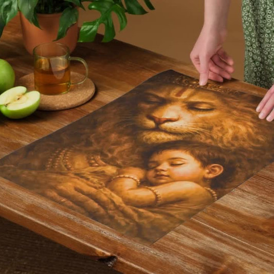 The Narsimha Bhagwan Peaceful Poster | 8K | Premium Glossy