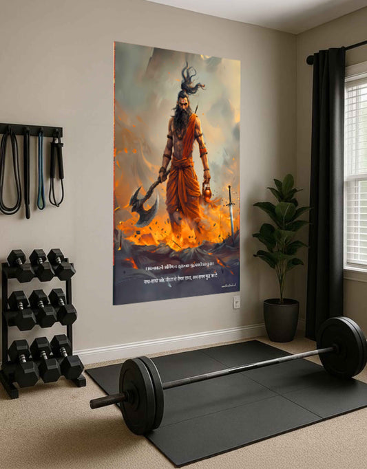 The 'शस्त्रशास्त्रैः शौर्येण' Parshuram Large Poster | 8K | Premium Glossy
