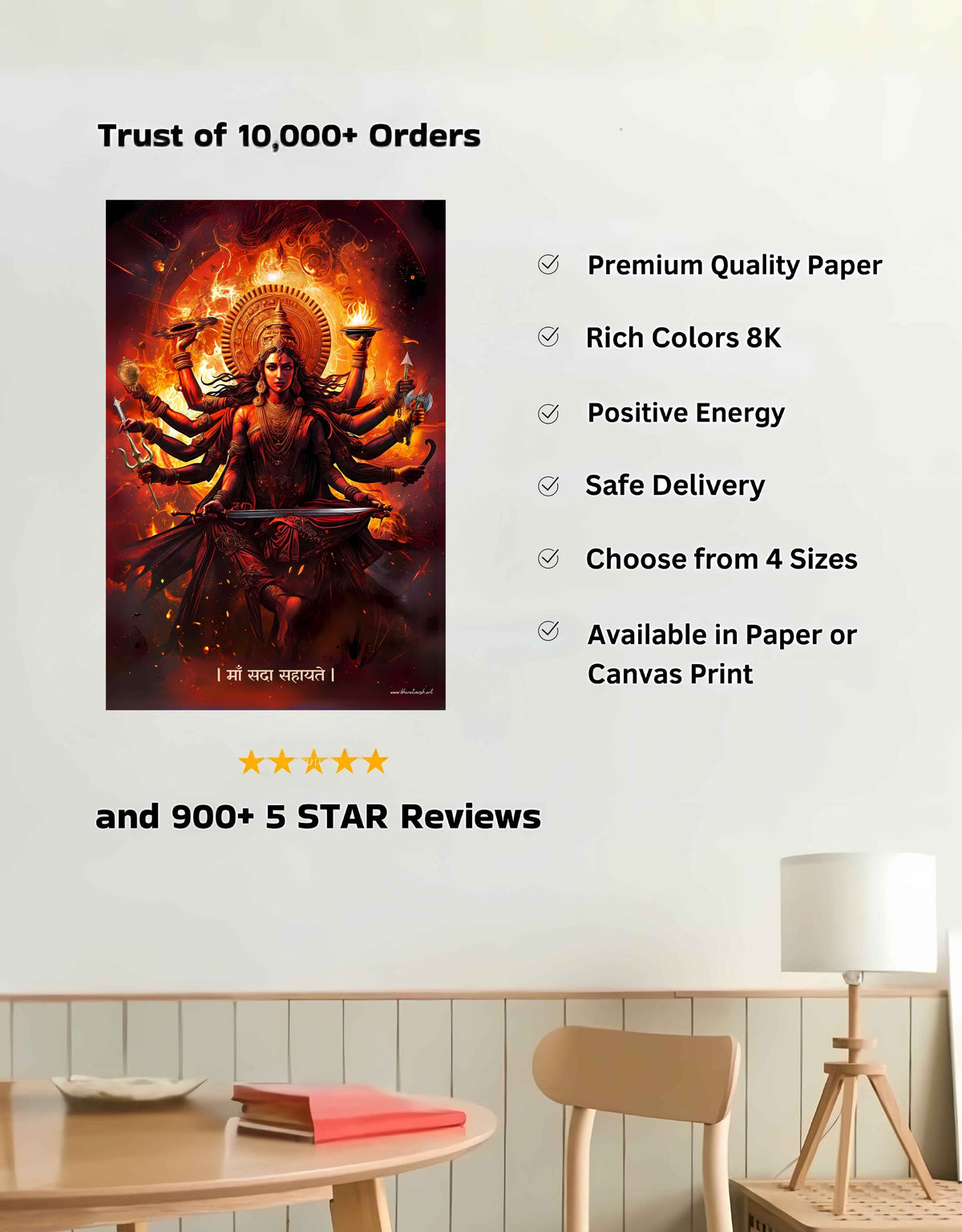 The "महिषासुरमर्दिनि" Durga Mata Large Poster | 8K | Premium Glossy