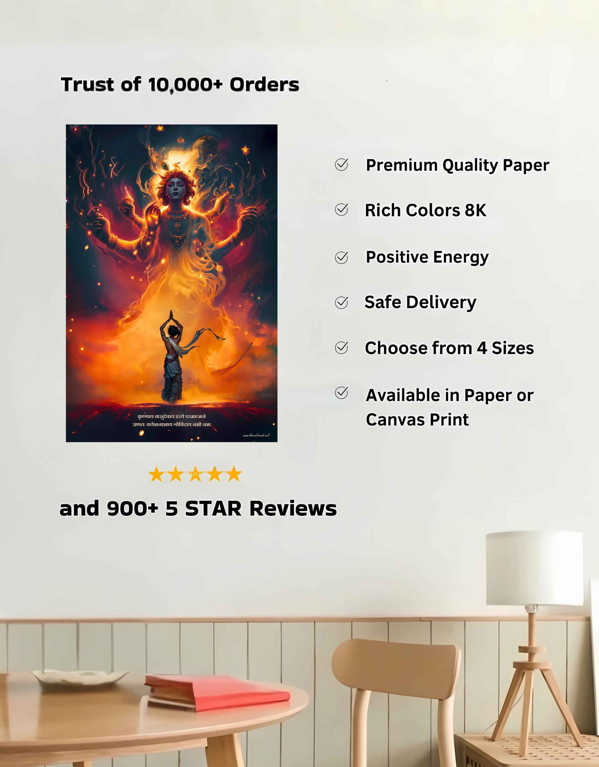 The "कृष्णाय वासुदेवाय हरये परमात्मने" Krishna Poster | 8K | Premium Glossy