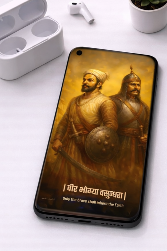 The ' वीर भोग्या वसुन्धरा' Chatrapati Shivaji Maharaj and Maharana Pratap Warrior Mobile Skin | Premium UV Print | Matte Finish (Copy)
