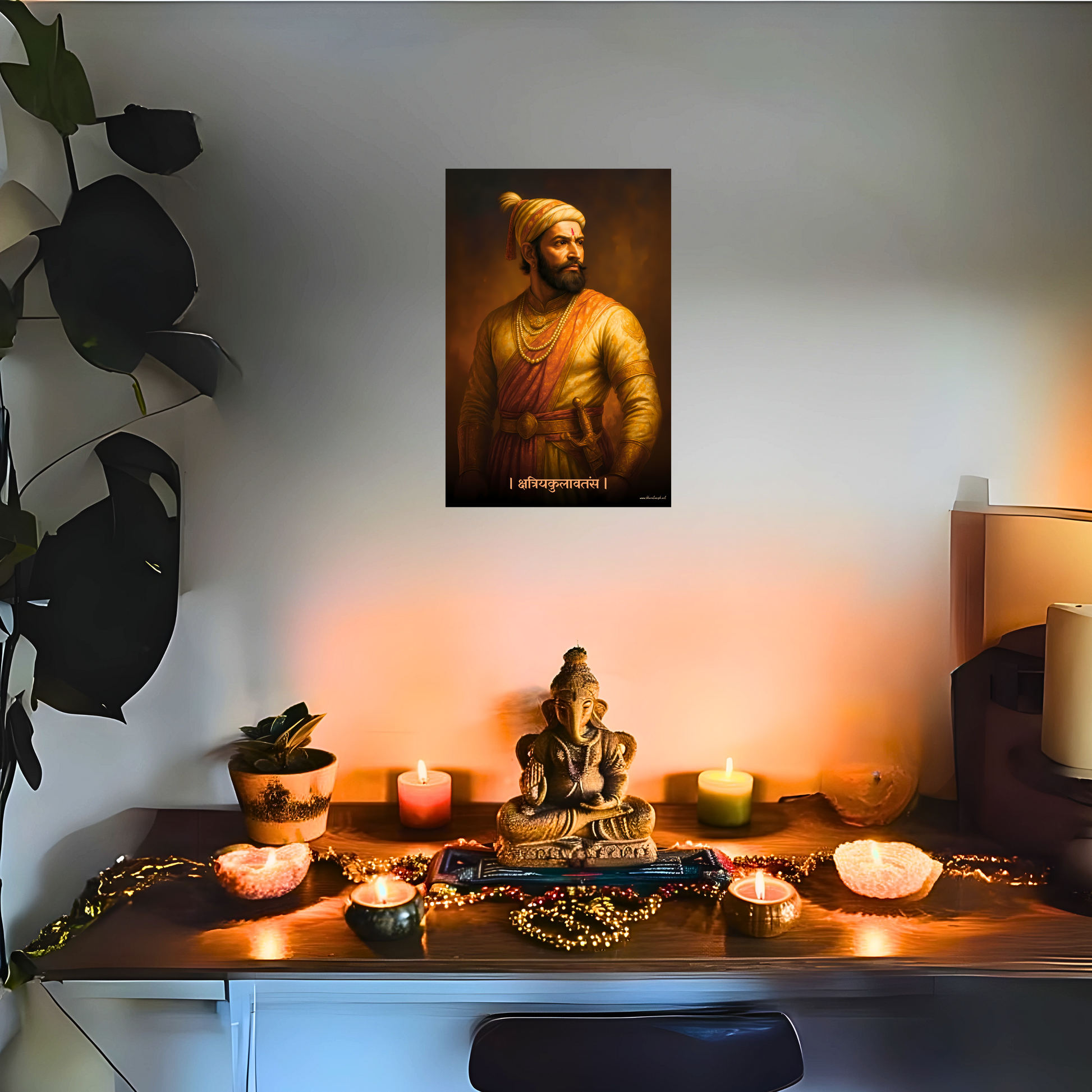 The '| क्षत्रियकुलावतंस |' Chatrapati Shivaji Maharaj Portrait Wall Poster | 8K | Premium Glossy