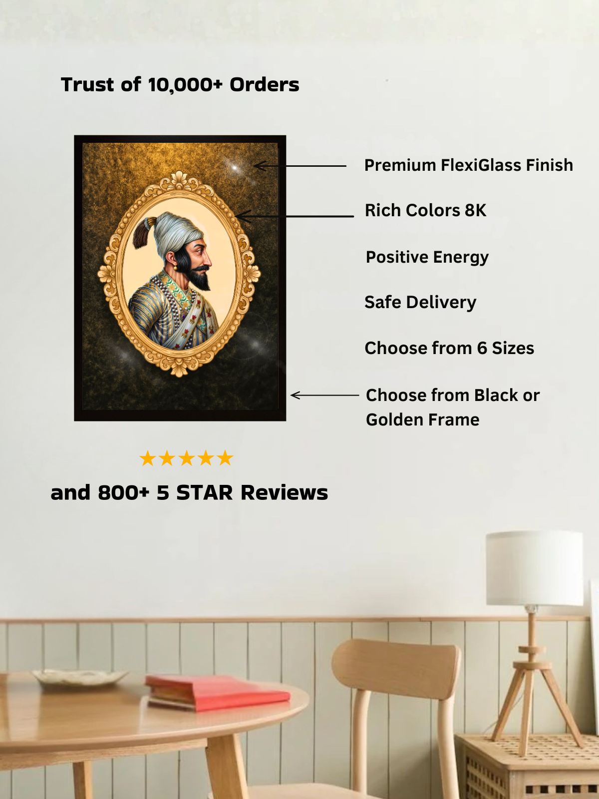 Chhatrapati Shivaji Maharaj Wall Frame – Classic, view 3 | Bharatvarsh Arts
