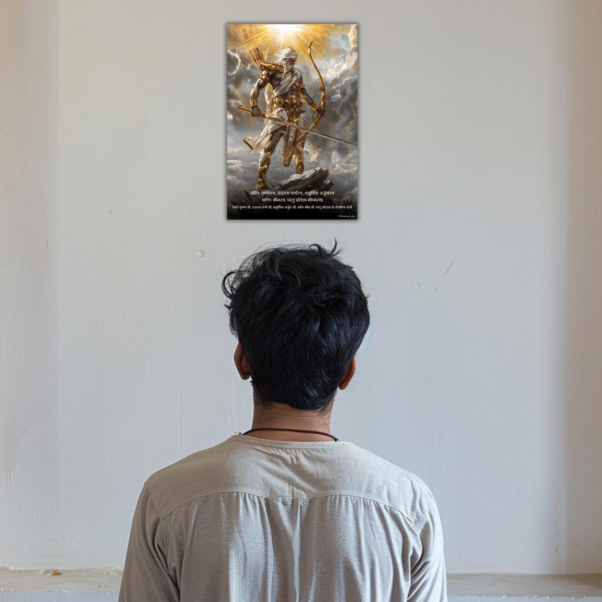 The Bhishma Pitamah 'प्रतिज्ञा भीष्मस्य' Poster | 8K | Premium Glossy - Bharatvarsh Arts--Wall Poster Sets - Buy Indian Spiritual, Mythology, Gods, Warrior Wall Art - For Living Room, Decor