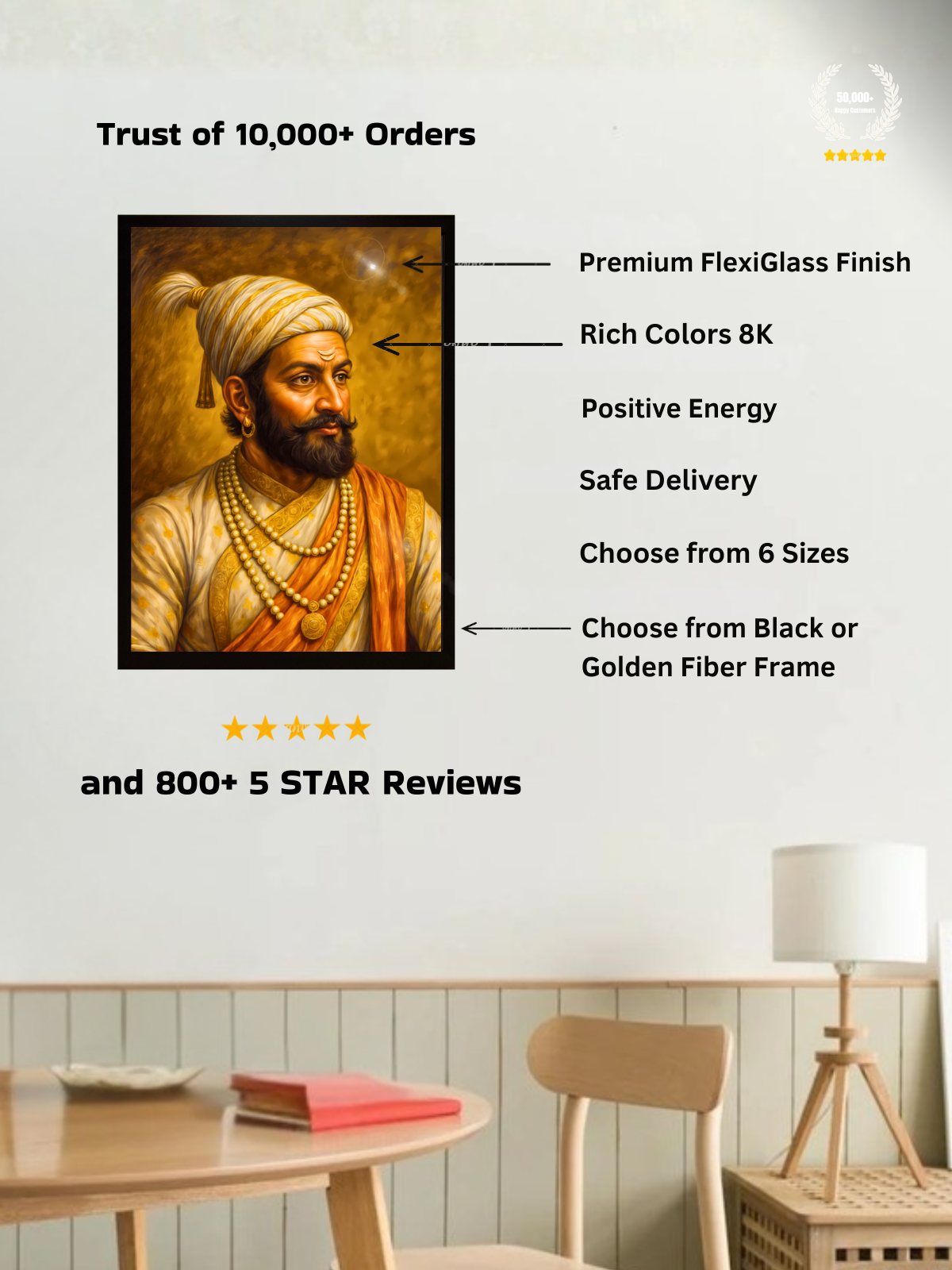 Chhatrapati Shivaji Maharaj Wall Frame – view 3 | Bharatvarsh Arts