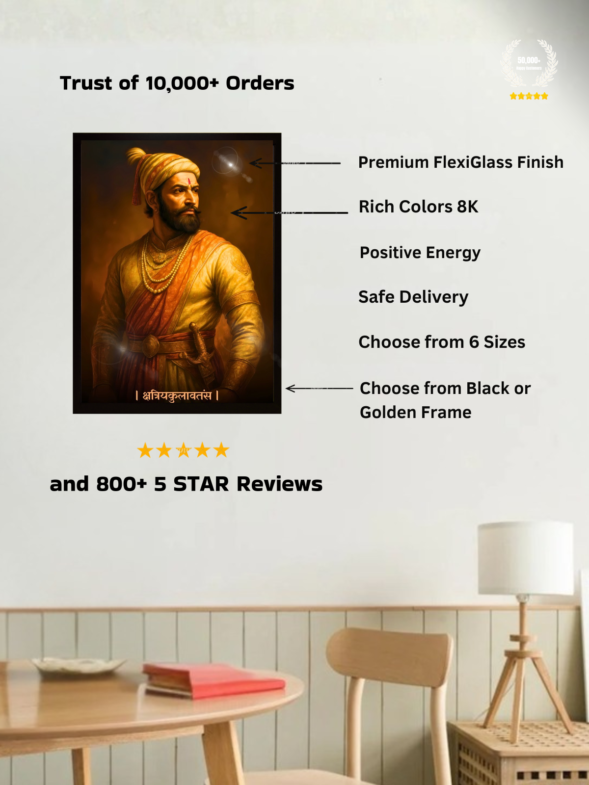 Chhatrapati Shivaji Maharaj Wall Frame – ‘क्षत्रियकुलावतंस’, view 3 | Bharatvarsh Arts