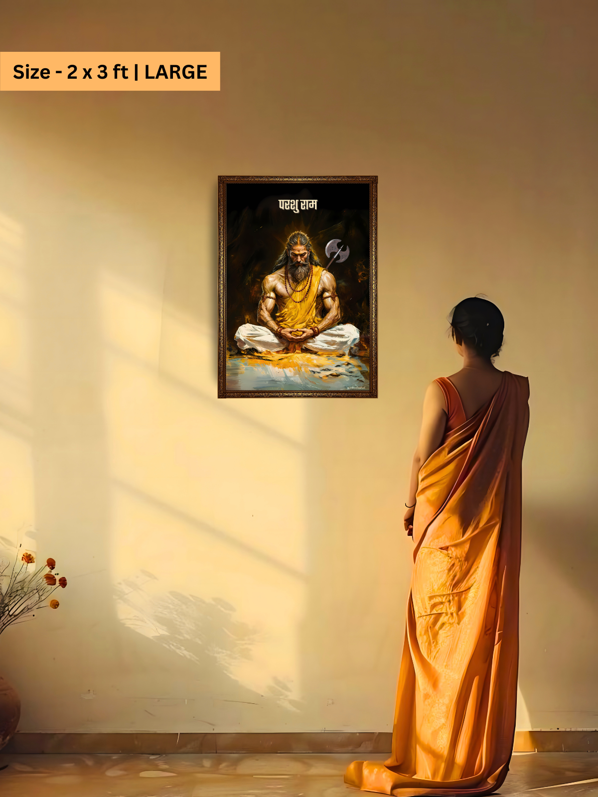 The Parshuram Meditation Wall Frame | Premium Quality - Bharatvarsh Arts--Wall Poster Sets - Buy Indian Spiritual, Mythology, Gods, Warrior Wall Art - For Living Room, Decor