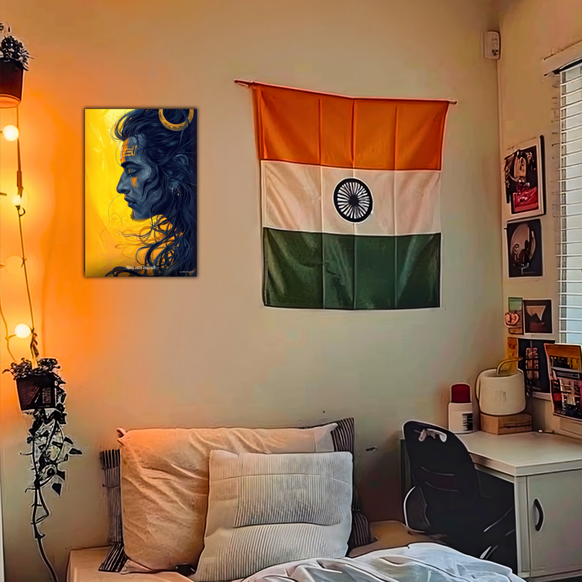 The Shiva "शिव सदा सहायते" Poster | 8K | Premium Glossy - Bharatvarsh Arts--Wall Poster Sets - Buy Indian Spiritual, Mythology, Gods, Warrior Wall Art - For Living Room, Decor