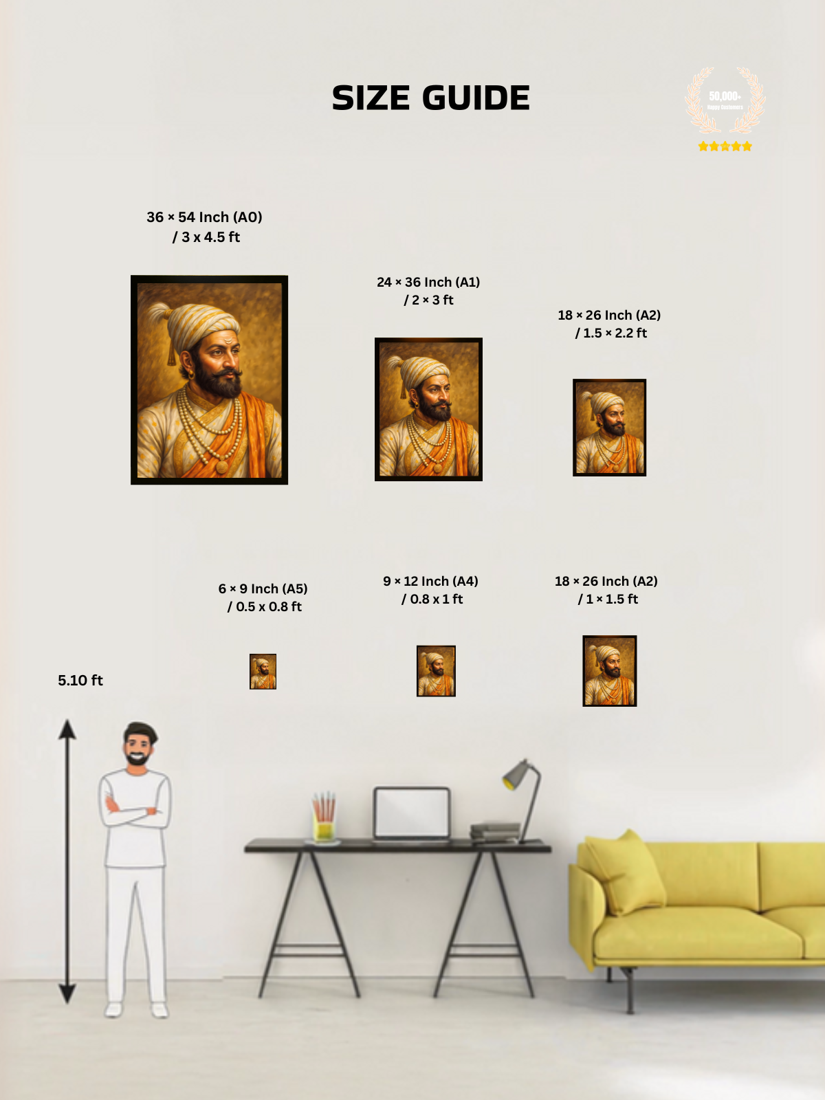 Chhatrapati Shivaji Maharaj Wall Frame – view 5 | Bharatvarsh Arts