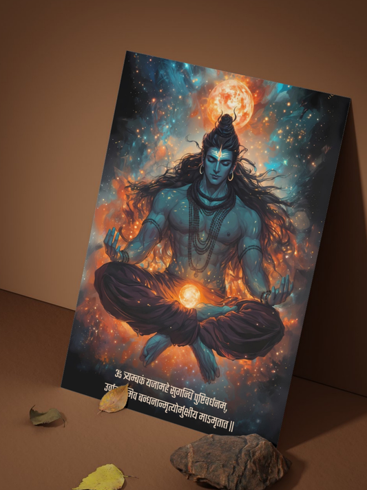 All Lord Shiva's 6 Premium Posters Combo + Free Wall Friendly Glue Dots + 1 Surprise Sticker
