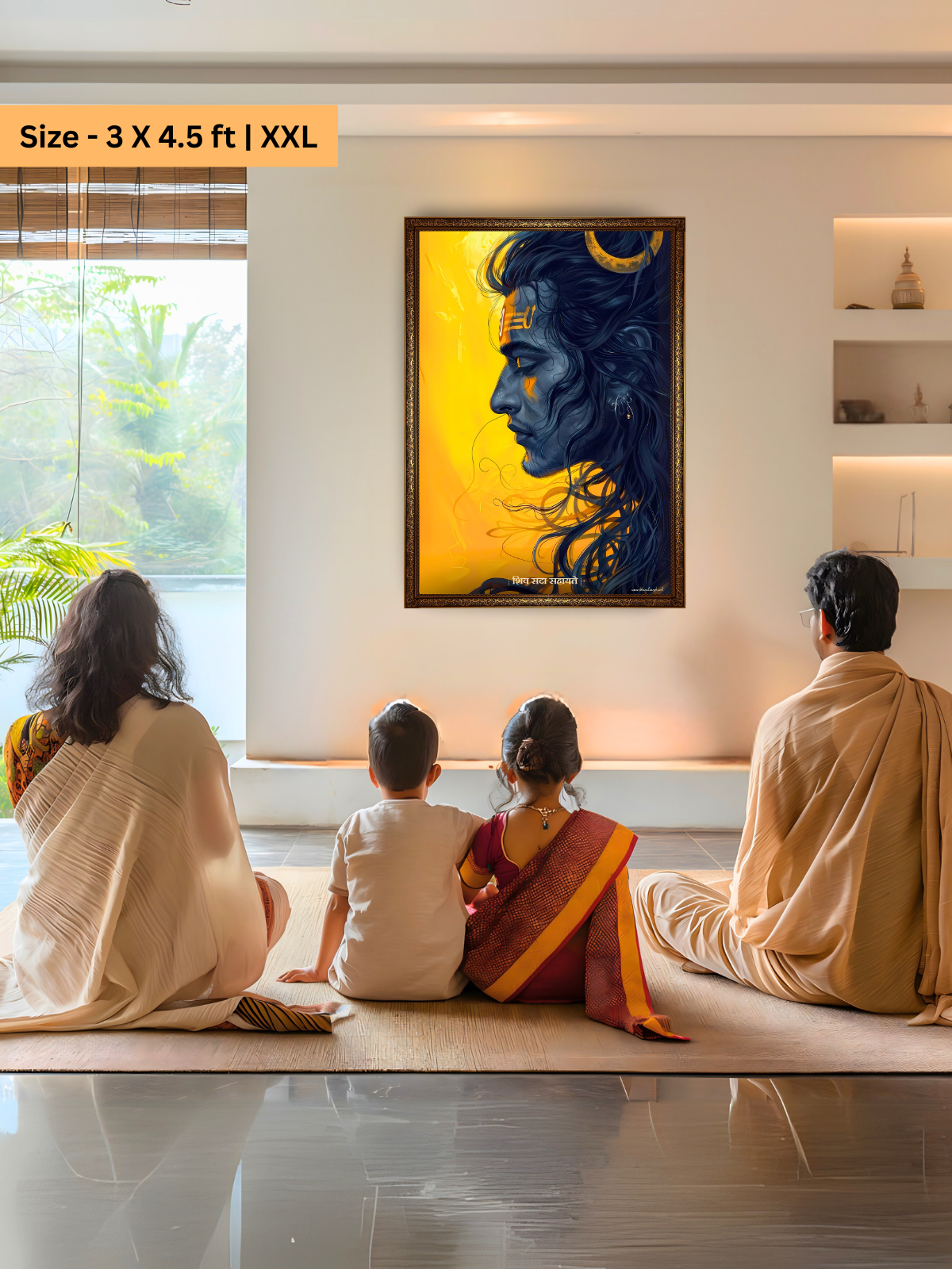 The Shiva "शिव सदा सहायते" Wall Frame | Premium Quality - Bharatvarsh Arts--Wall Poster Sets - Buy Indian Spiritual, Mythology, Gods, Warrior Wall Art - For Living Room, Decor