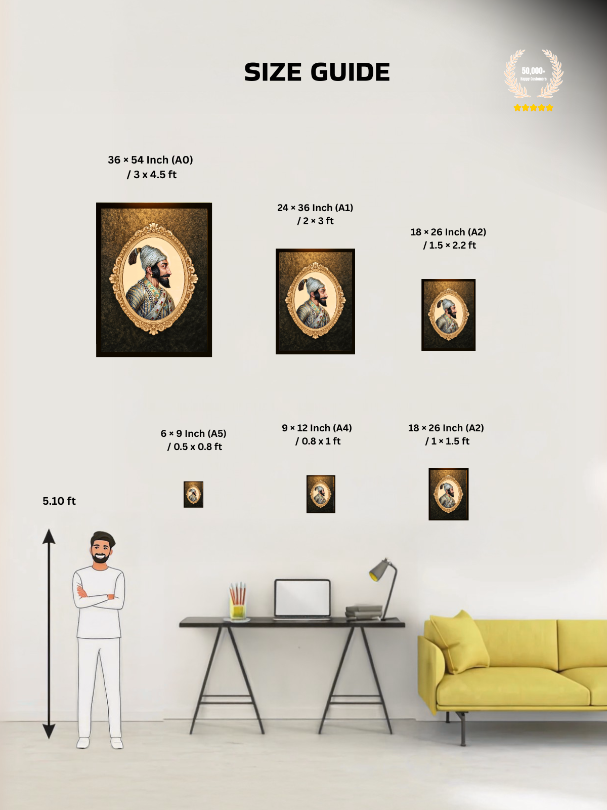 Chhatrapati Shivaji Maharaj Wall Frame – Classic, view 5 | Bharatvarsh Arts