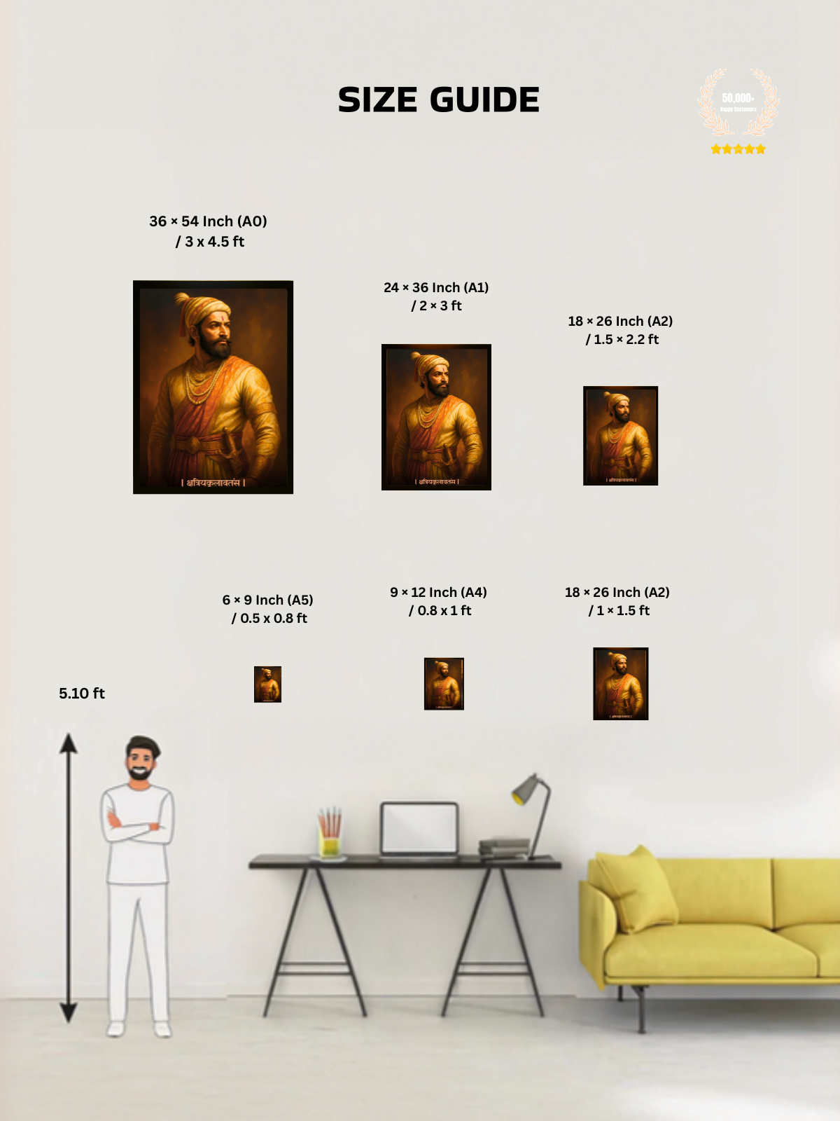 Chhatrapati Shivaji Maharaj Wall Frame – ‘क्षत्रियकुलावतंस’, view 5 | Bharatvarsh Arts