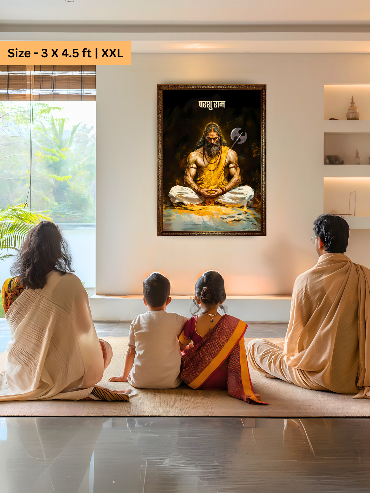 The Parshuram Meditation Wall Frame | Premium Quality - Bharatvarsh Arts--Wall Poster Sets - Buy Indian Spiritual, Mythology, Gods, Warrior Wall Art - For Living Room, Decor