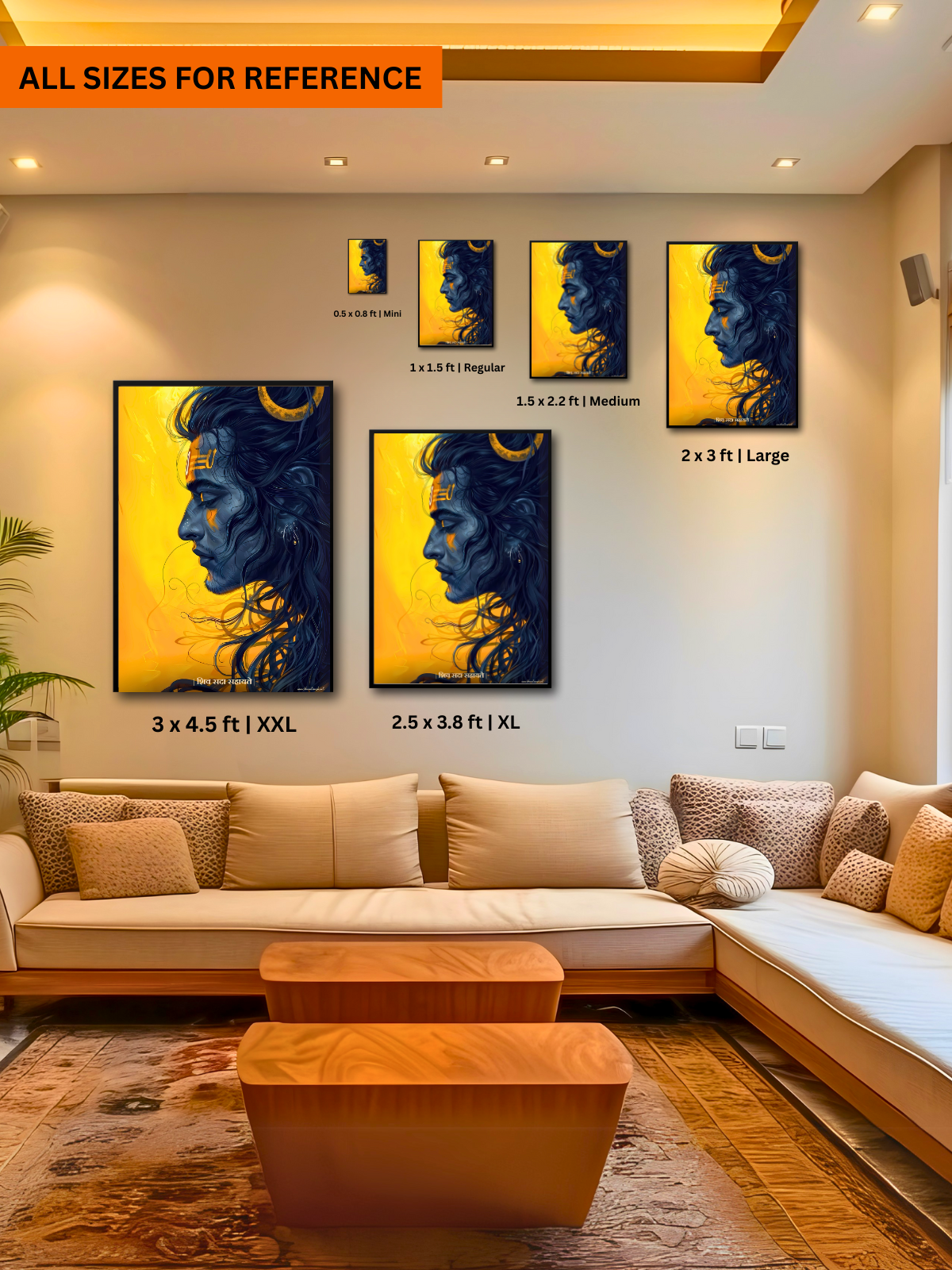 The Shiva "शिव सदा सहायते" Wall Frame | Premium Quality - Bharatvarsh Arts--Wall Poster Sets - Buy Indian Spiritual, Mythology, Gods, Warrior Wall Art - For Living Room, Decor