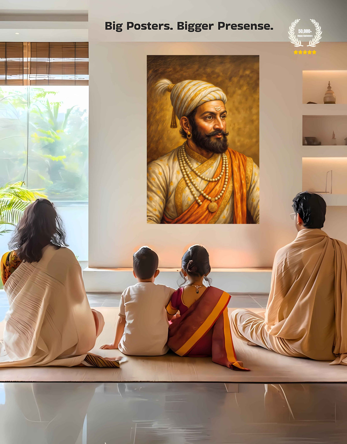 Chhatrapati Shivaji Maharaj Large Wall Poster – view 6 | Bharatvarsh Arts
