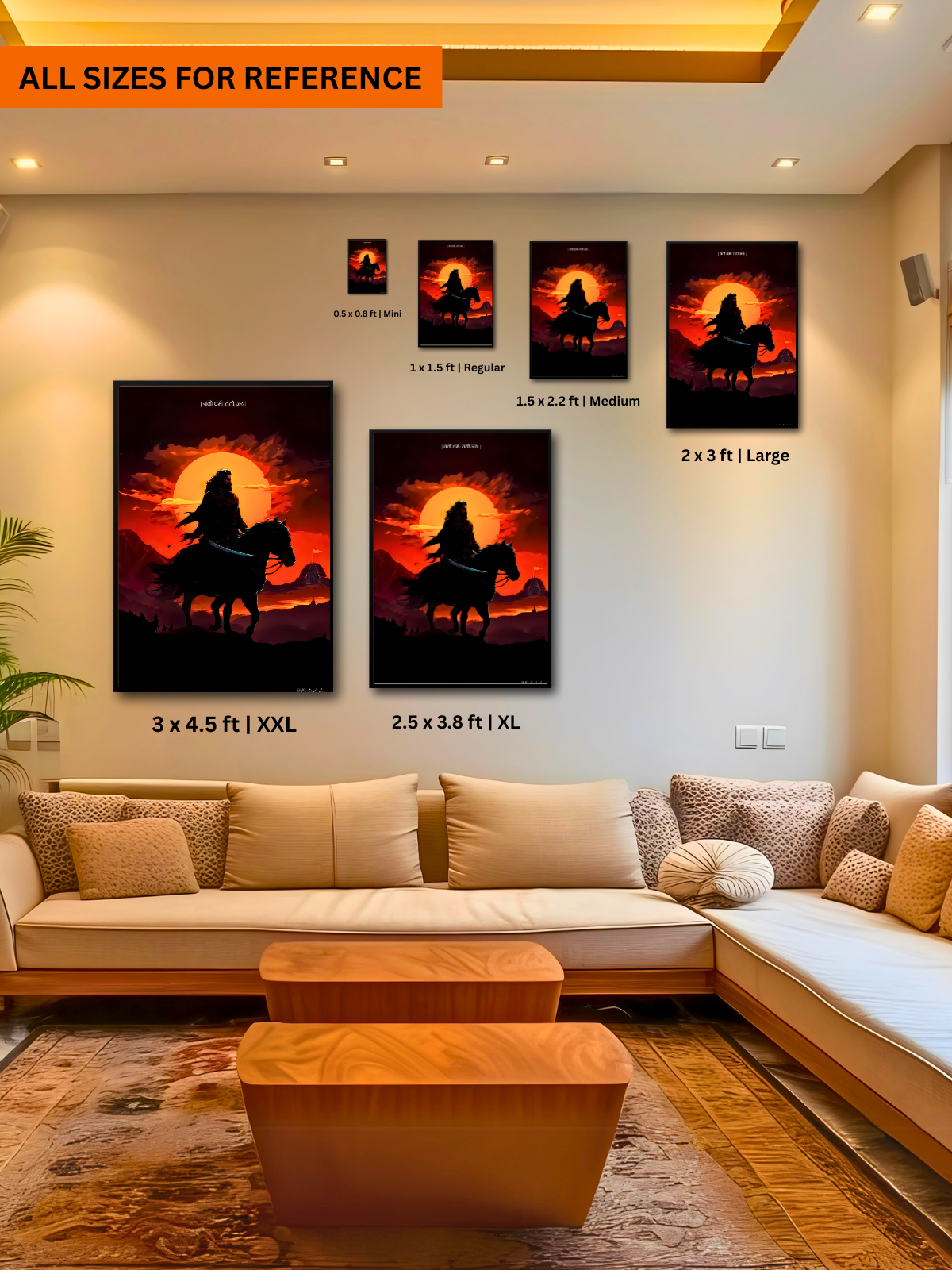 The 'स्वराज्यरक्षक' Chatrapati Sambhaji Maharaj Wall Frame | Premium Quality - Bharatvarsh Arts--Wall Poster Sets - Buy Indian Spiritual, Mythology, Gods, Warrior Wall Art - For Living Room, Decor