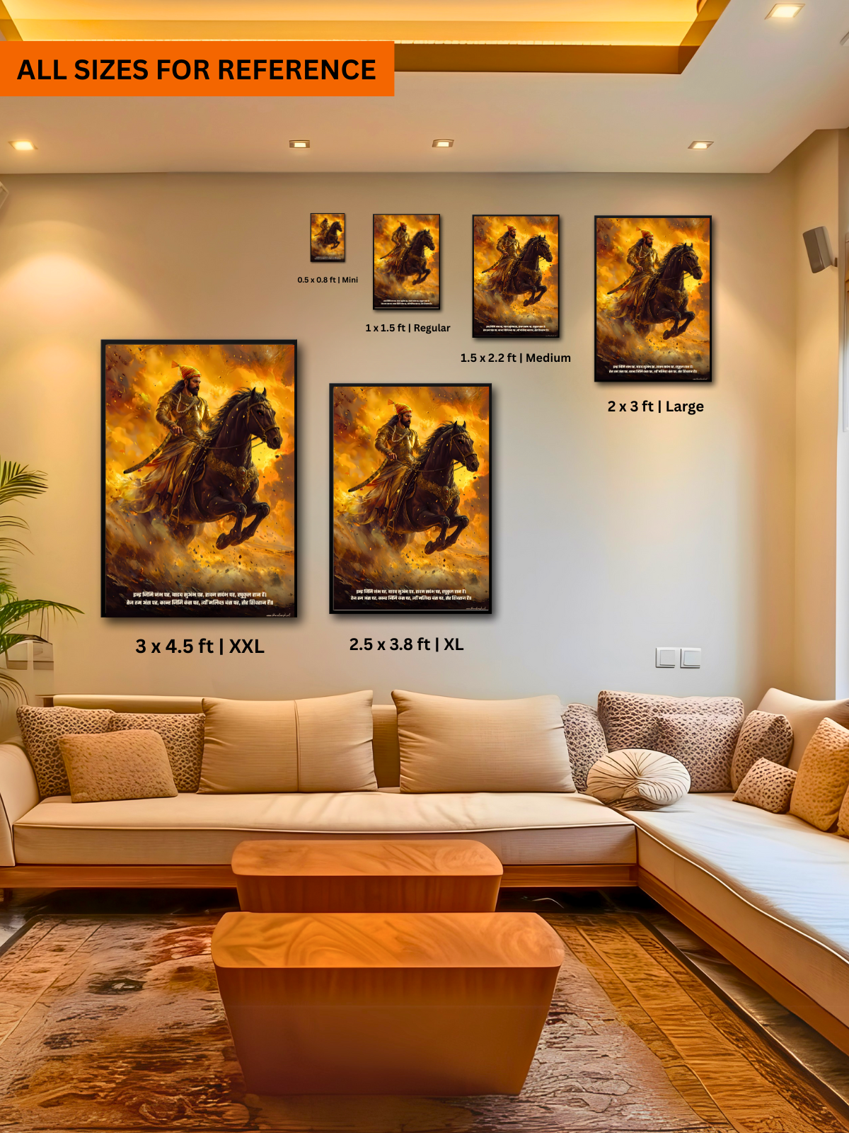The "इन्द्र जिमि जंभ पर" Chatrapati Shivaji Maharaj Wall Frame | Premium Quality - Bharatvarsh Arts--Wall Poster Sets - Buy Indian Spiritual, Mythology, Gods, Warrior Wall Art - For Living Room, Decor