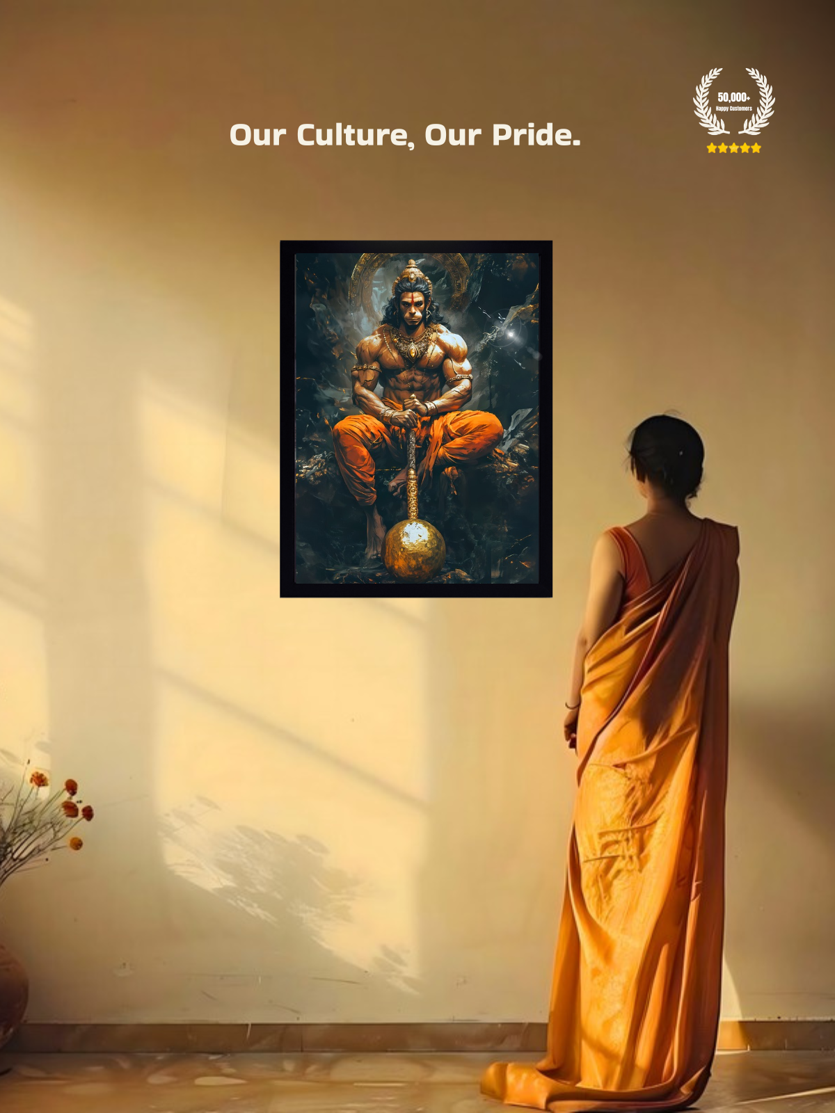 Lord Hanuman Wall Frame – Bajrang Bali, view 6 | Bharatvarsh Arts