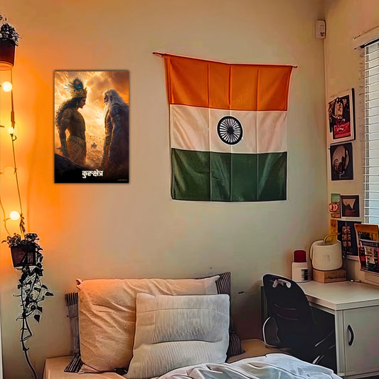 The "कुरुक्षेत्र" Mahabharat Poster | 8K | Premium Glossy - Bharatvarsh Arts--Wall Poster Sets - Buy Indian Spiritual, Mythology, Gods, Warrior Wall Art - For Living Room, Decor