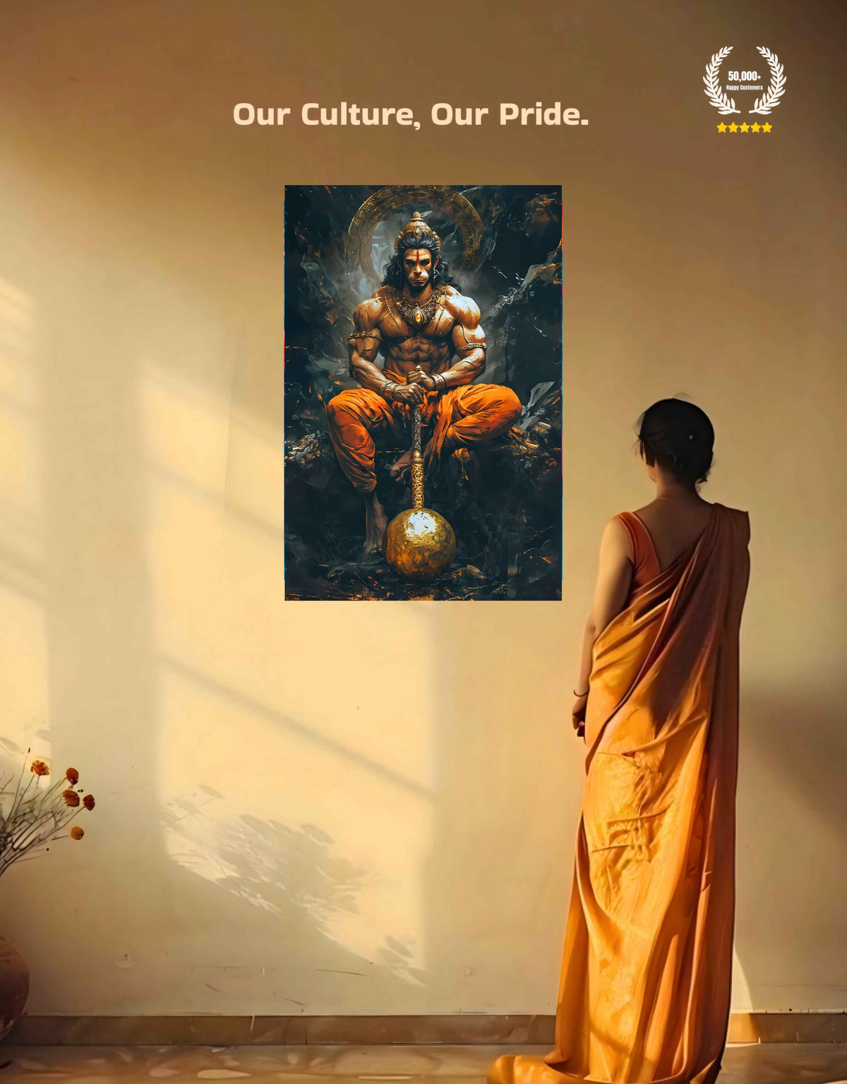 Lord Hanuman Large Wall Poster – Bajrang Bali, view 6 | Bharatvarsh Arts