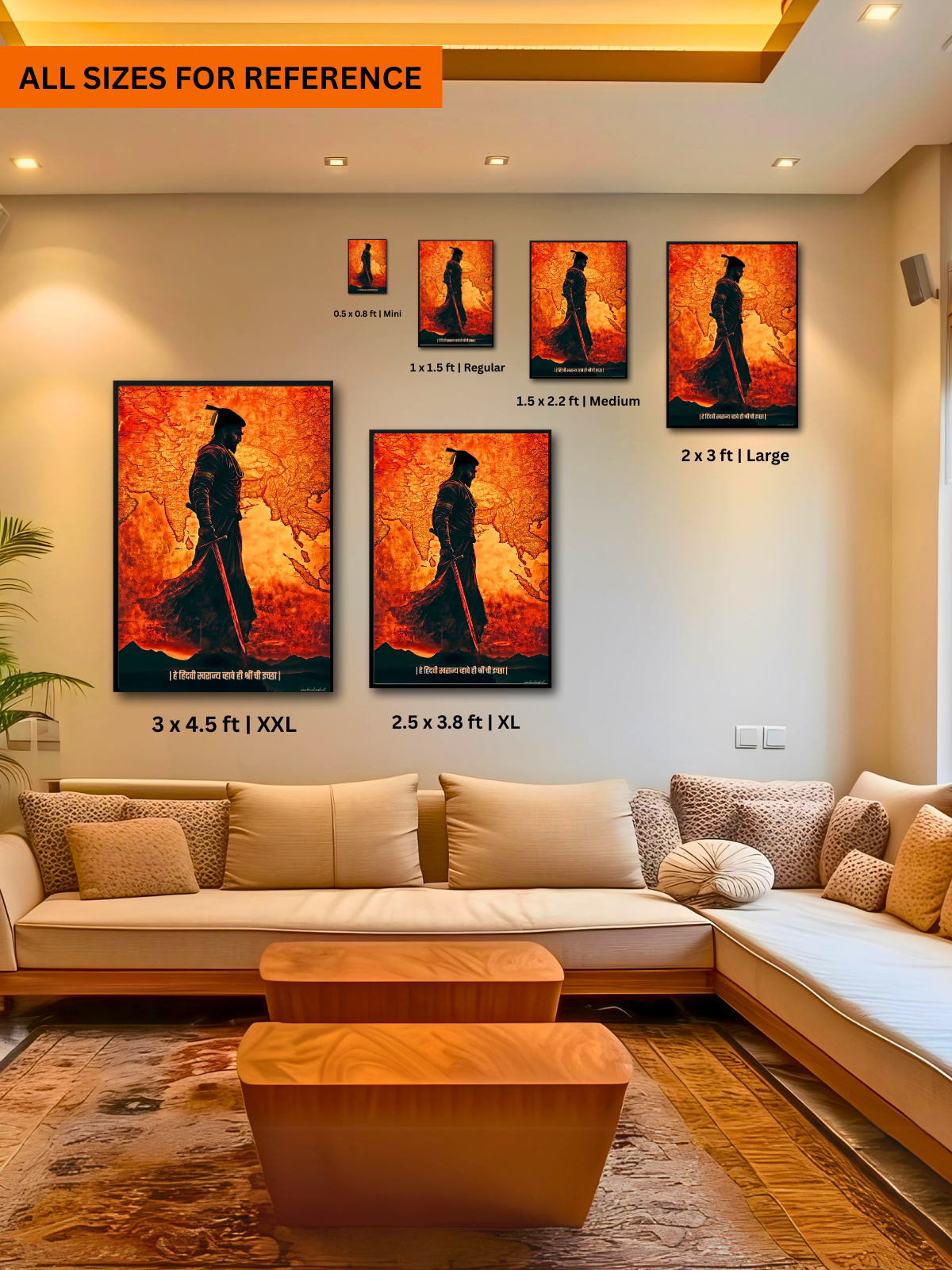 The 'हे हिंदवी स्वराज्य व्हावे ही श्रीं ची इच्छा' Chatrapati Shivaji Maharaj Wall Frame | Premium Quality - Bharatvarsh Arts--Wall Poster Sets - Buy Indian Spiritual, Mythology, Gods, Warrior Wall Art - For Living Room, Decor