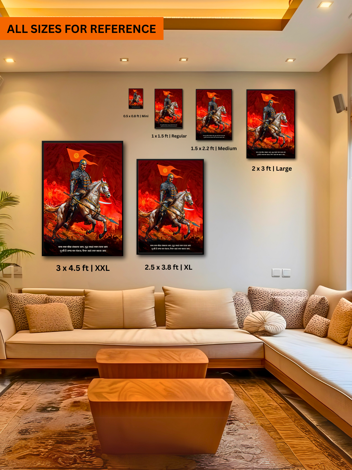 The 'तू भी है राणा का वंशज' Maharana Pratap Wall Frame | Premium Quality - Bharatvarsh Arts--Wall Poster Sets - Buy Indian Spiritual, Mythology, Gods, Warrior Wall Art - For Living Room, Decor