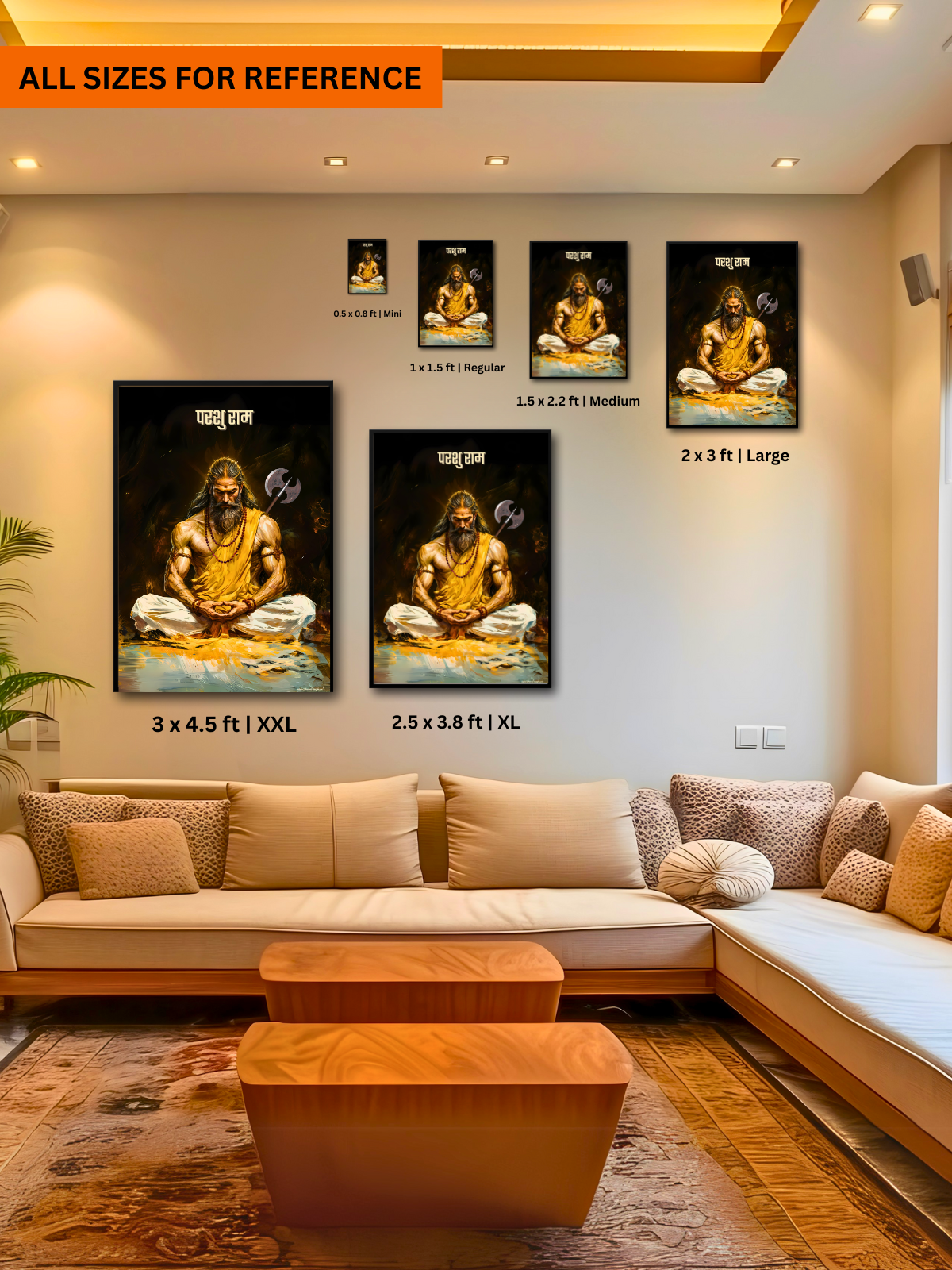 The Parshuram Meditation Wall Frame | Premium Quality - Bharatvarsh Arts--Wall Poster Sets - Buy Indian Spiritual, Mythology, Gods, Warrior Wall Art - For Living Room, Decor