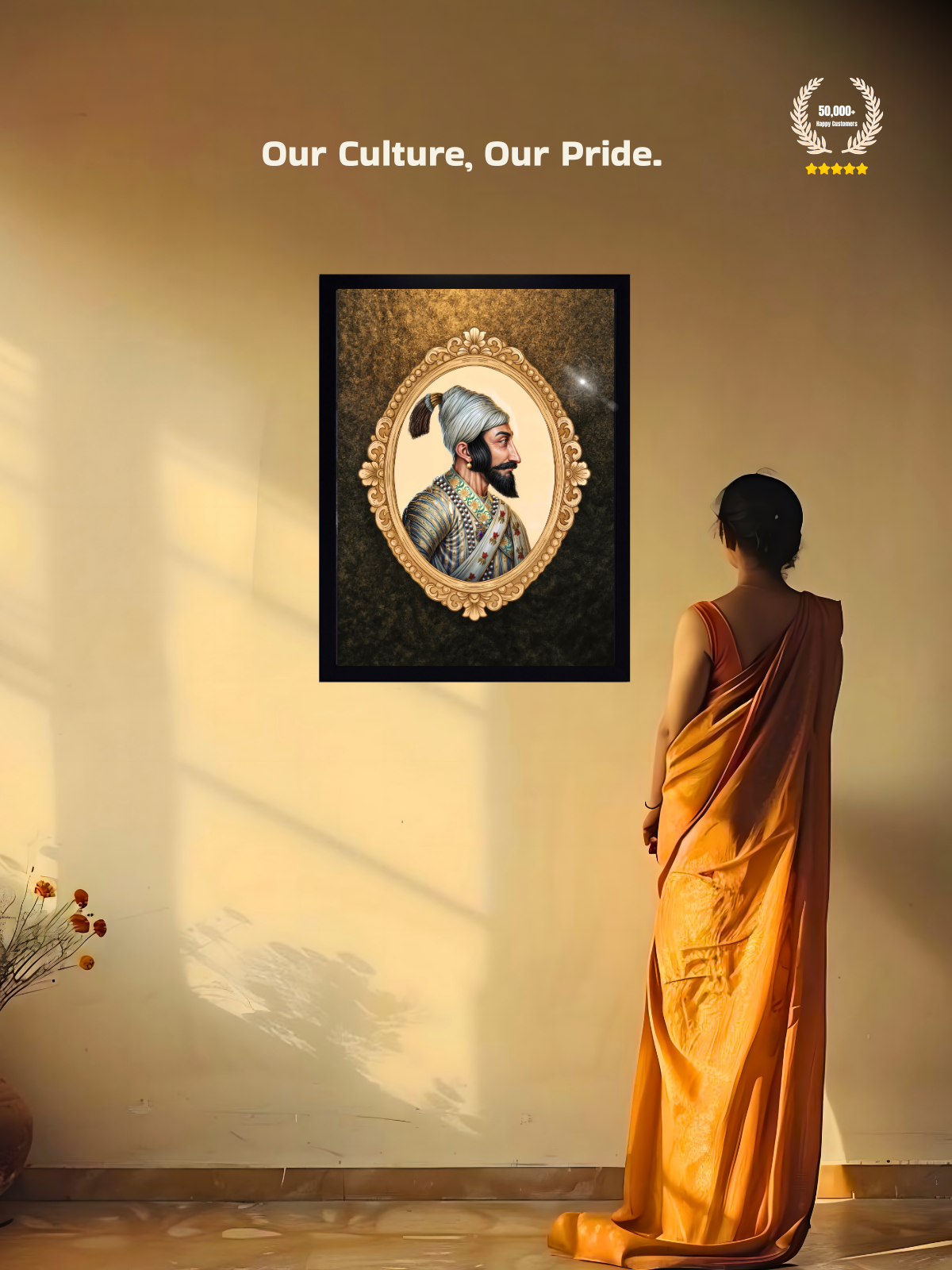 Chhatrapati Shivaji Maharaj Wall Frame – Classic, view 6 | Bharatvarsh Arts