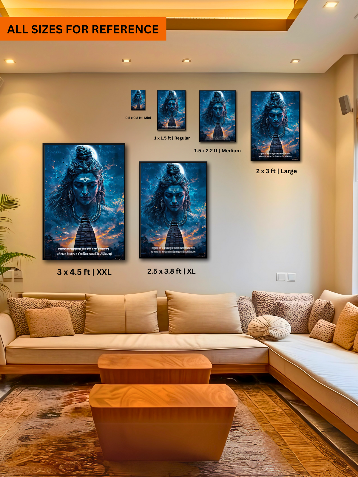 The "न पुण्यं न पापं" Lord Shiva Wall Frame | Premium Quality - Bharatvarsh Arts--Wall Poster Sets - Buy Indian Spiritual, Mythology, Gods, Warrior Wall Art - For Living Room, Decor