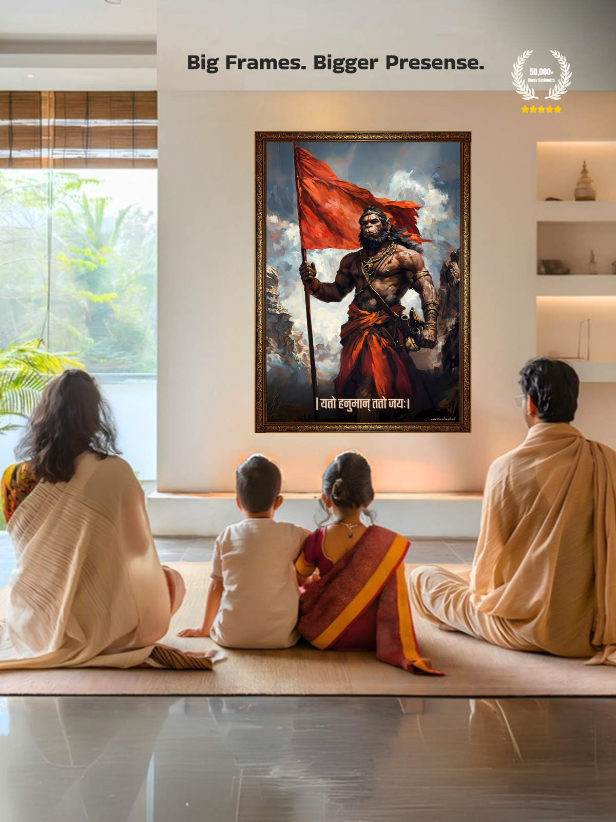 Lord Hanuman Wall Frame – ‘यतो हनुमान् ततो जयः’, view 7 | Bharatvarsh Arts