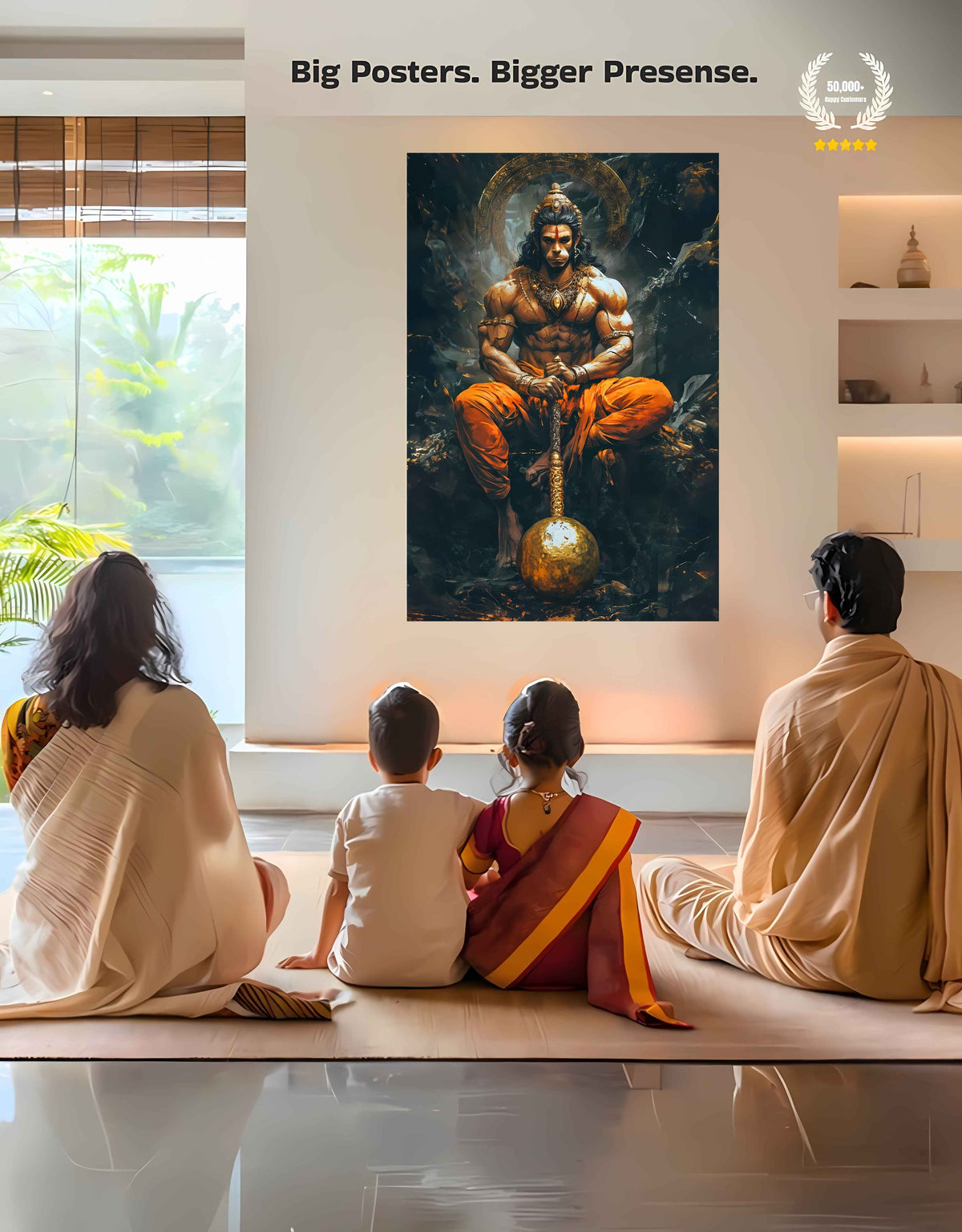 Lord Hanuman Large Wall Poster – Bajrang Bali, view 7 | Bharatvarsh Arts