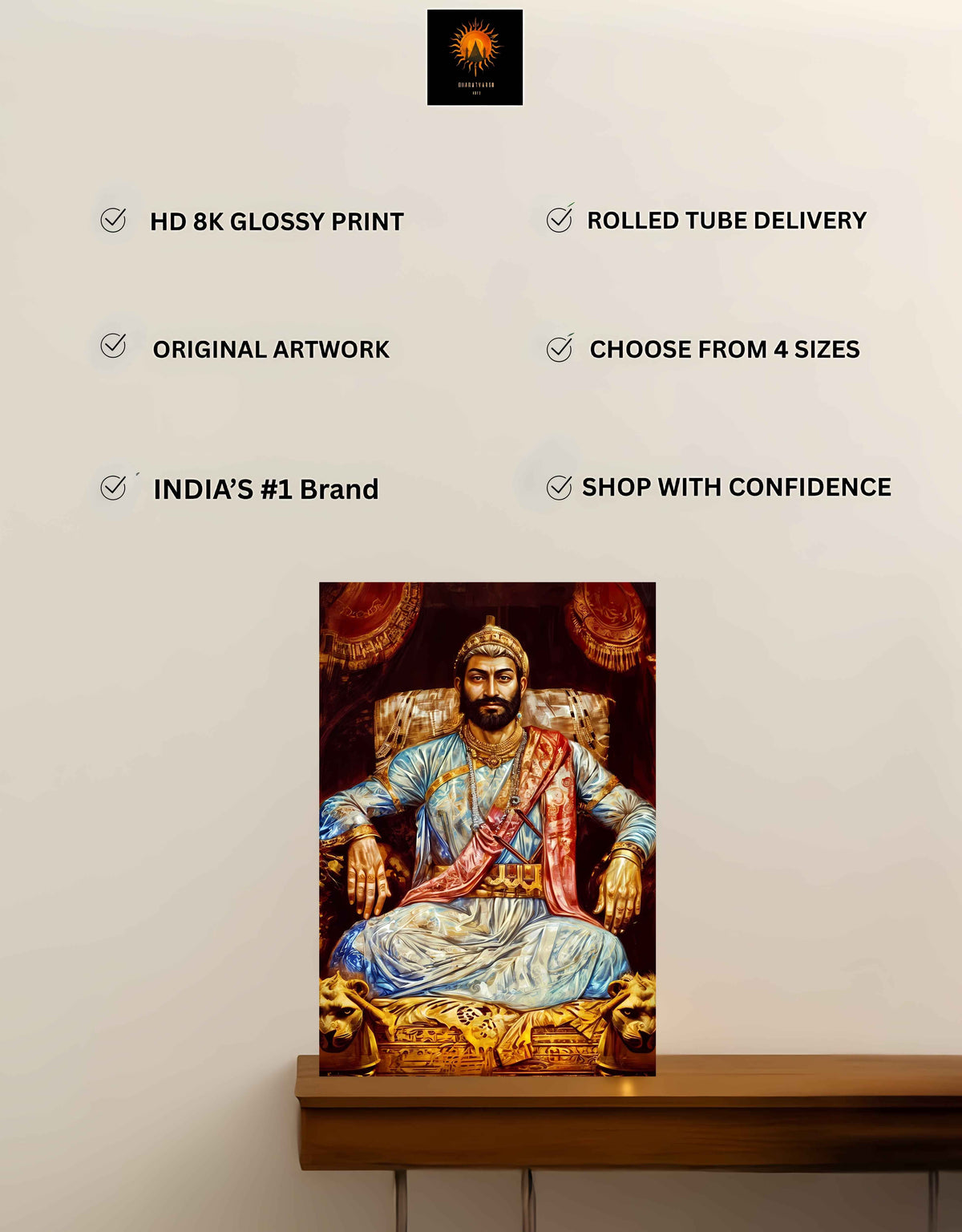 Chhatrapati Shivaji Maharaj Large Wall Poster – King, view 7 | Bharatvarsh Arts