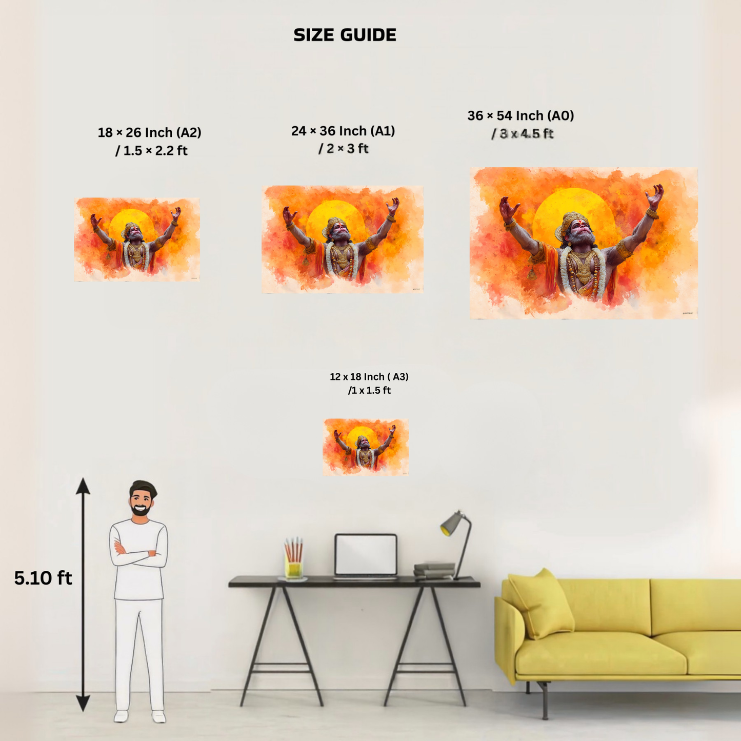 The Hanuman Dada Landscape Poster | 8K | Premium Glossy