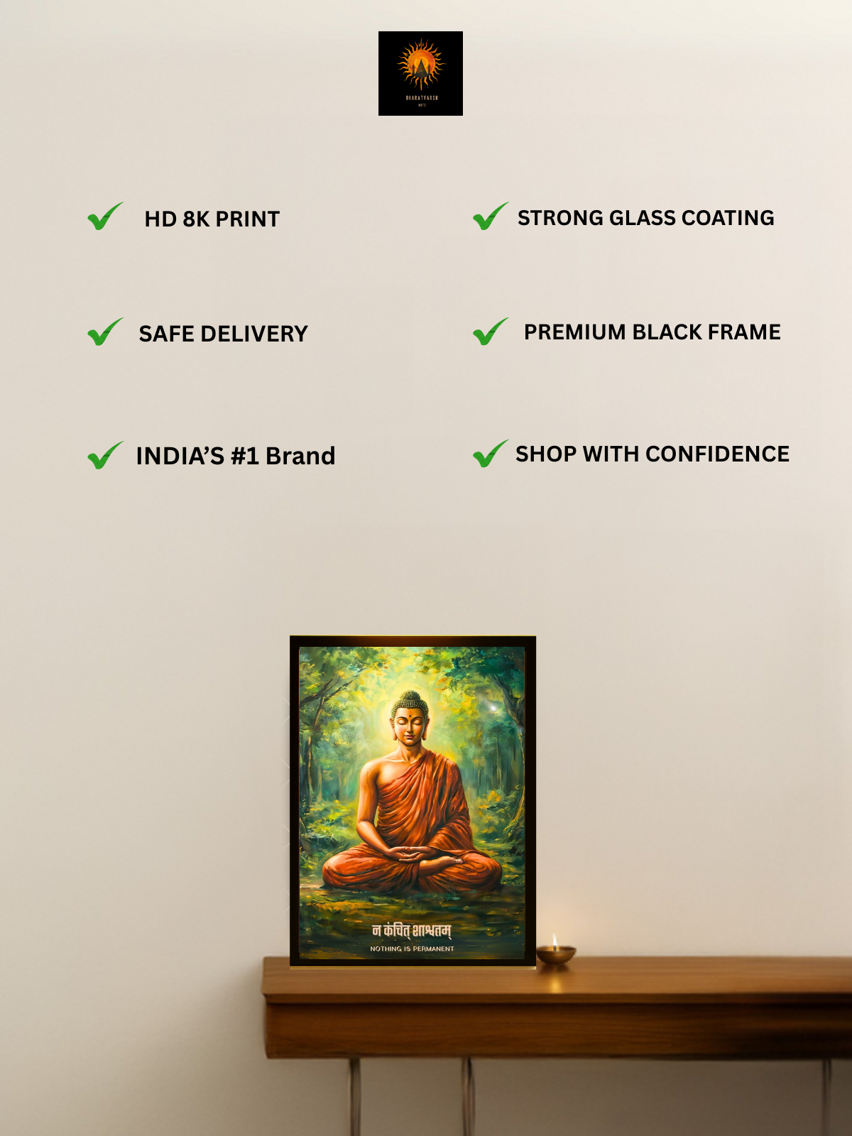 The "न कंचित् शाश्वतम्" Gautam Buddha Wall Frame | Premium Quality