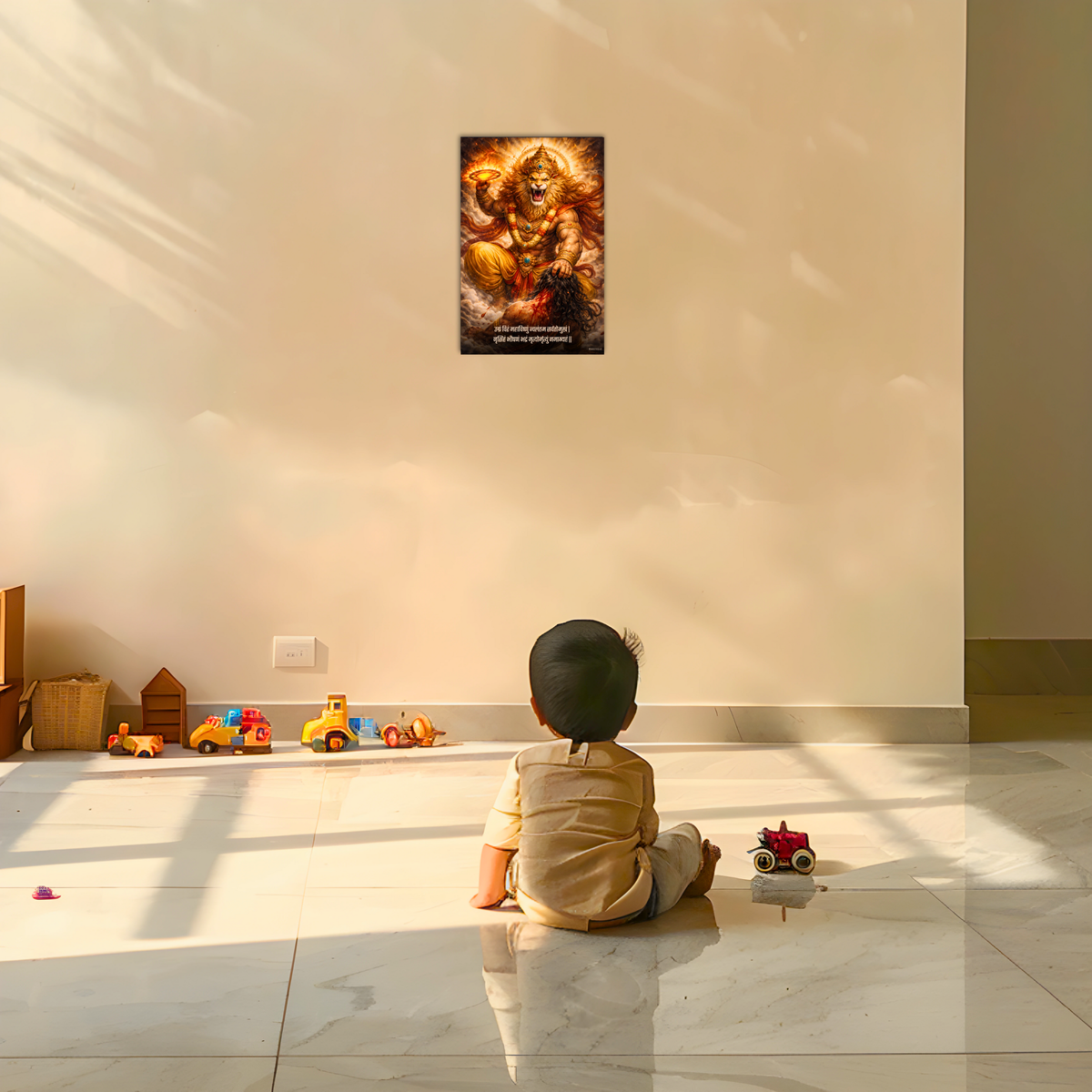 Lord Narsimha Wall Poster – ‘उग्रं विरं महाविष्णुं’, view 8 | Bharatvarsh Arts
