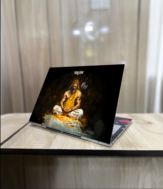 The Parshuram Meditation Laptop Skin |  Premium Glossy - Bharatvarsh Arts--Wall Poster Sets - Buy Indian Spiritual, Mythology, Gods, Warrior Wall Art - For Living Room, Decor